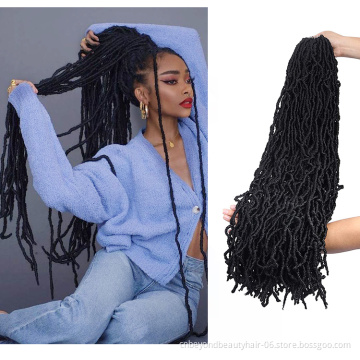 36 inch Nu faux Locs Crochet Hair Locs Crochet Hair Fiber Curly Faux Locs Dreadlock Synthetic Braiding Hair